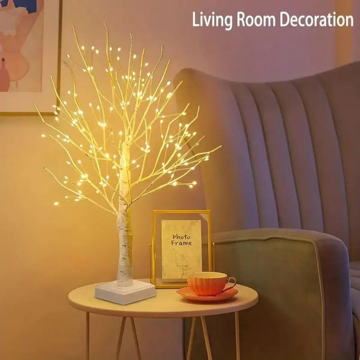 1pc 144 LED Birch Tree Lights, Warm White Light, USB And 3AA Battery Powered (Not Included), Holiday  Decorative Tree