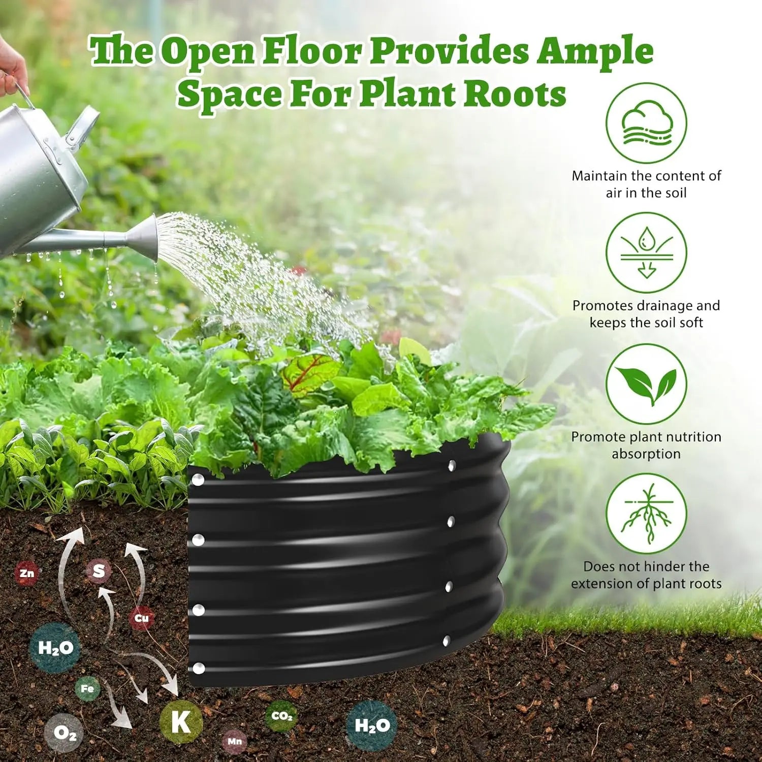 Galvanized Raised Garden Bed for Gardening, 23x23x11'' Square Metal Planter Boxes Outdoor for Vegetable,Flower,Herb,Modular Abov