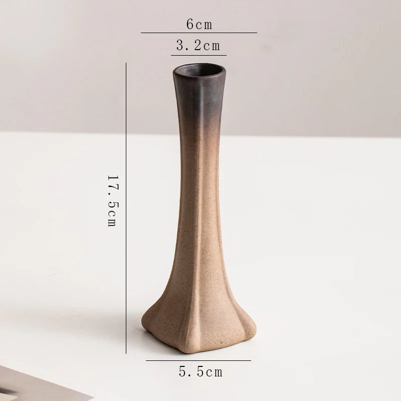Creative Irregular Stone Shape Ceramic Vase Flowers Plant Potted Hydroponics Mini Vase Interior Aesthetics Home Decoration Gifts