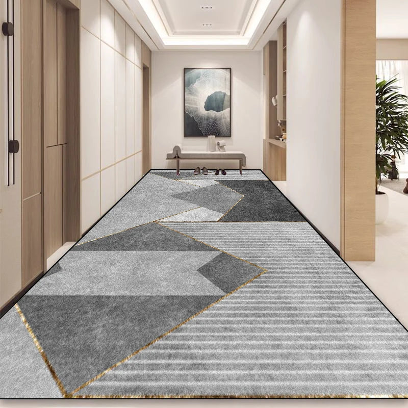 Modern Luxury Long Corridor Carpet Runner Washable Hallway Area Rug Hotel Porch Entry Doormat Non-slip Stairway Floor Mats Ковер