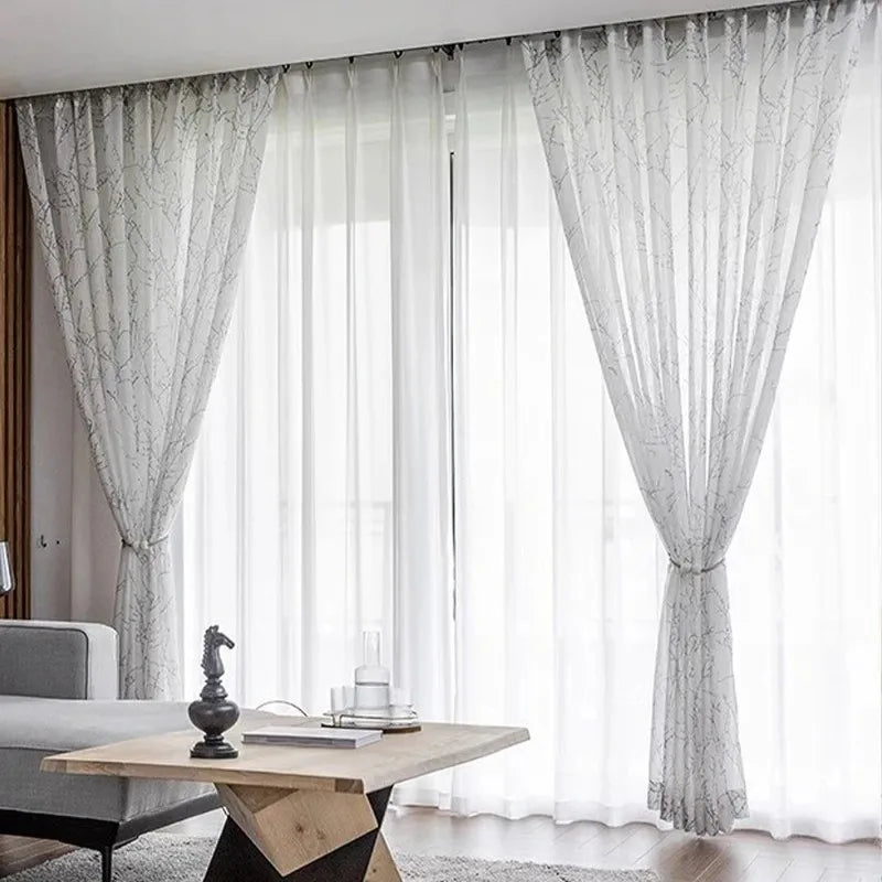Sheer Voile Curtains Linen Look Texture Elegant Light Filtering Drapes for Living Room Bedroom Kitchen Doorway Window Treatment