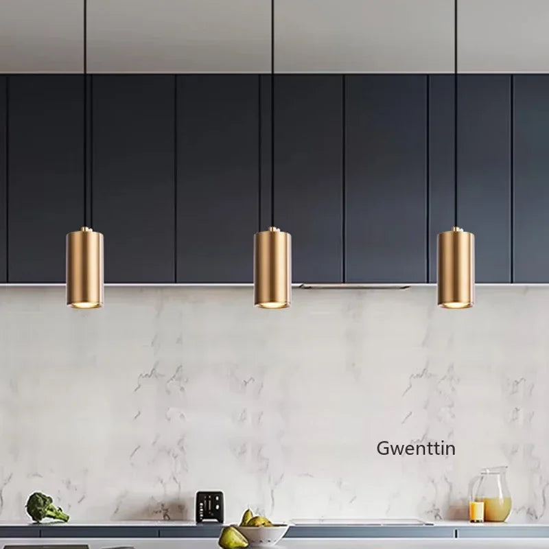 Modern Gold Chandelier Bedside Pendant Lights Dining Room Hanging Lamps Ceiling Suspension COB LED Lighting Fixtures Home Decor