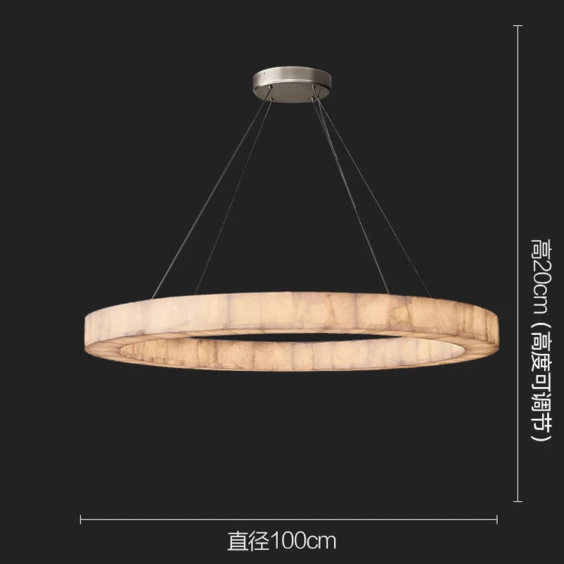 Modern simple long dining room marble chandelier designer new Chinese living room dining table bar table study tea room lamps