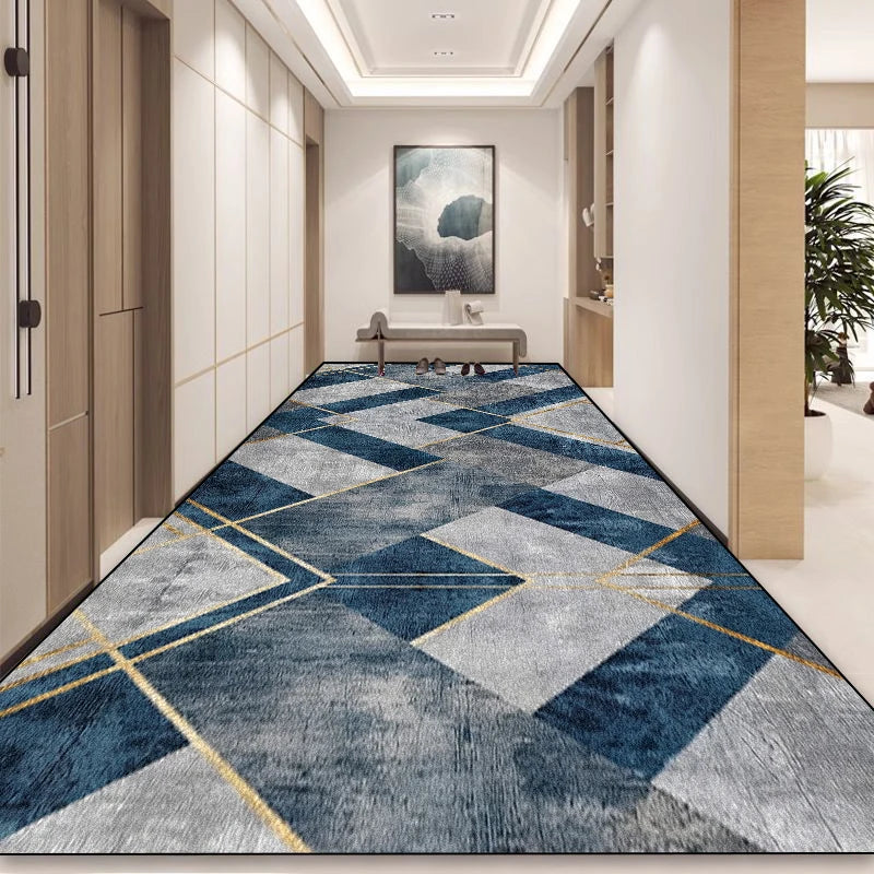 Modern Luxury Long Corridor Carpet Runner Washable Hallway Area Rug Hotel Porch Entry Doormat Non-slip Stairway Floor Mats Ковер