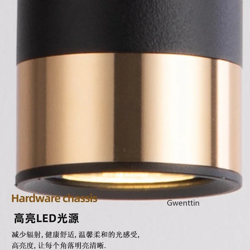 Modern Gold Chandelier Bedside Pendant Lights Dining Room Hanging Lamps Ceiling Suspension COB LED Lighting Fixtures Home Decor