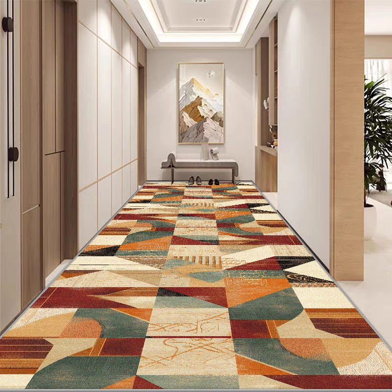 Geometric Nordic Long Corridor Carpet Non-slip Hall Runner Easy Clean Hallway Area Rug Washable Porch Entry Doormat Customizable