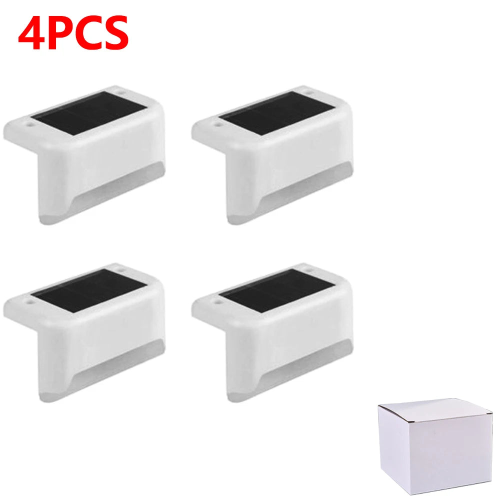 Warm White LED Solar Step Lamp Path Stair Outdoor Garden Lights Waterproof Balcony Light Decoration for Patio Stair Fence Light