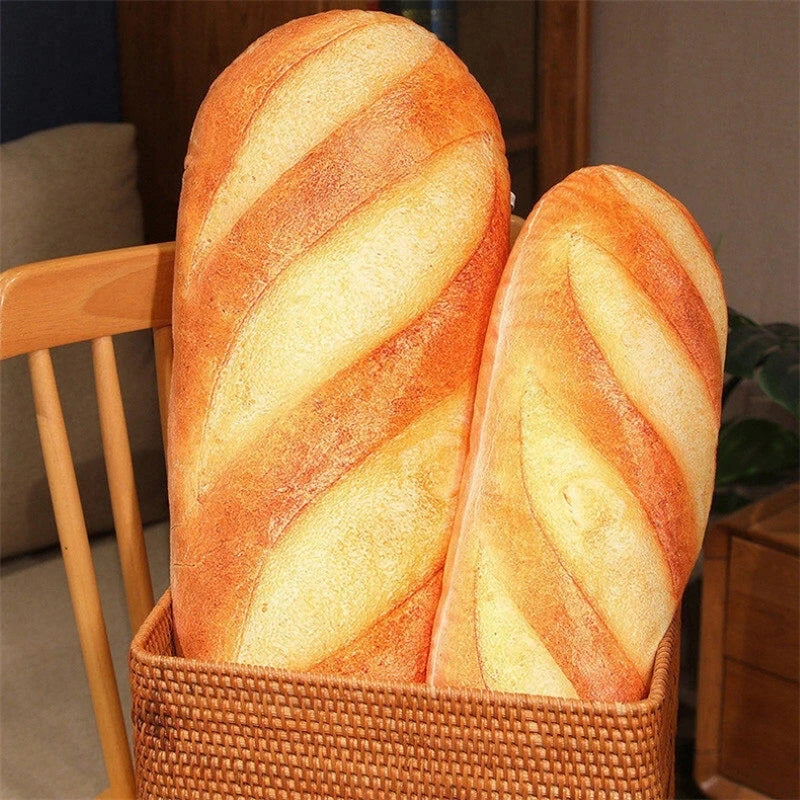 3D Simulation Bread Plush Pillow,Soft Butter Toast Bread Food Pillow Lumbar Back Cushion Stuffed Toy for Home Decor