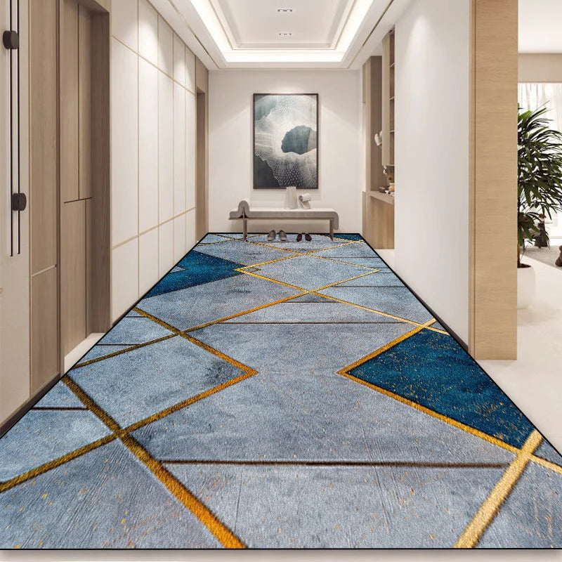 Modern Luxury Long Corridor Carpet Runner Washable Hallway Area Rug Hotel Porch Entry Doormat Non-slip Stairway Floor Mats Ковер