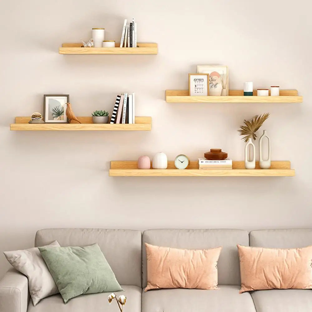 Wall Shelf Gallery Display Stylish Bathroom Floating Shelves Organizer with Strong Load-bearing Wall Mounted Storage for Modern