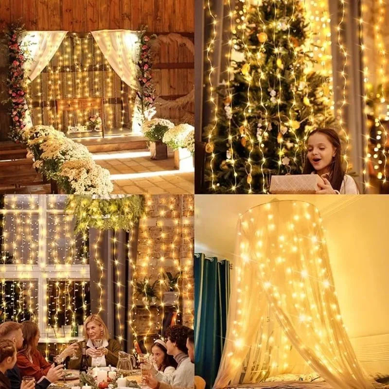 Remote Curtain Fairy Lights 3/4/6M LED 8 Modes Window USB Power String Lights Festoon Party Xmas New Year Christmas Light Decor