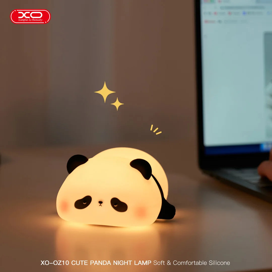 LED Night Lights Mini Panda Silicone Night Light Rechargeable Lamp USB Rechargeable Timing Bedside Decor Kids Baby nightlight Bi