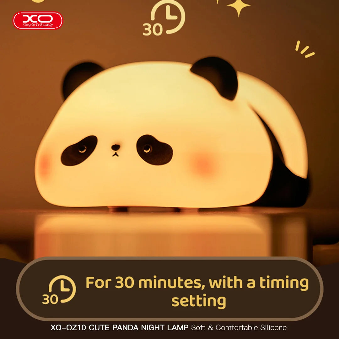 LED Night Lights Mini Panda Silicone Night Light Rechargeable Lamp USB Rechargeable Timing Bedside Decor Kids Baby nightlight Bi