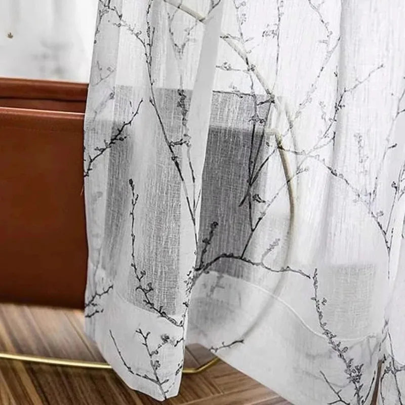Sheer Voile Curtains Linen Look Texture Elegant Light Filtering Drapes for Living Room Bedroom Kitchen Doorway Window Treatment