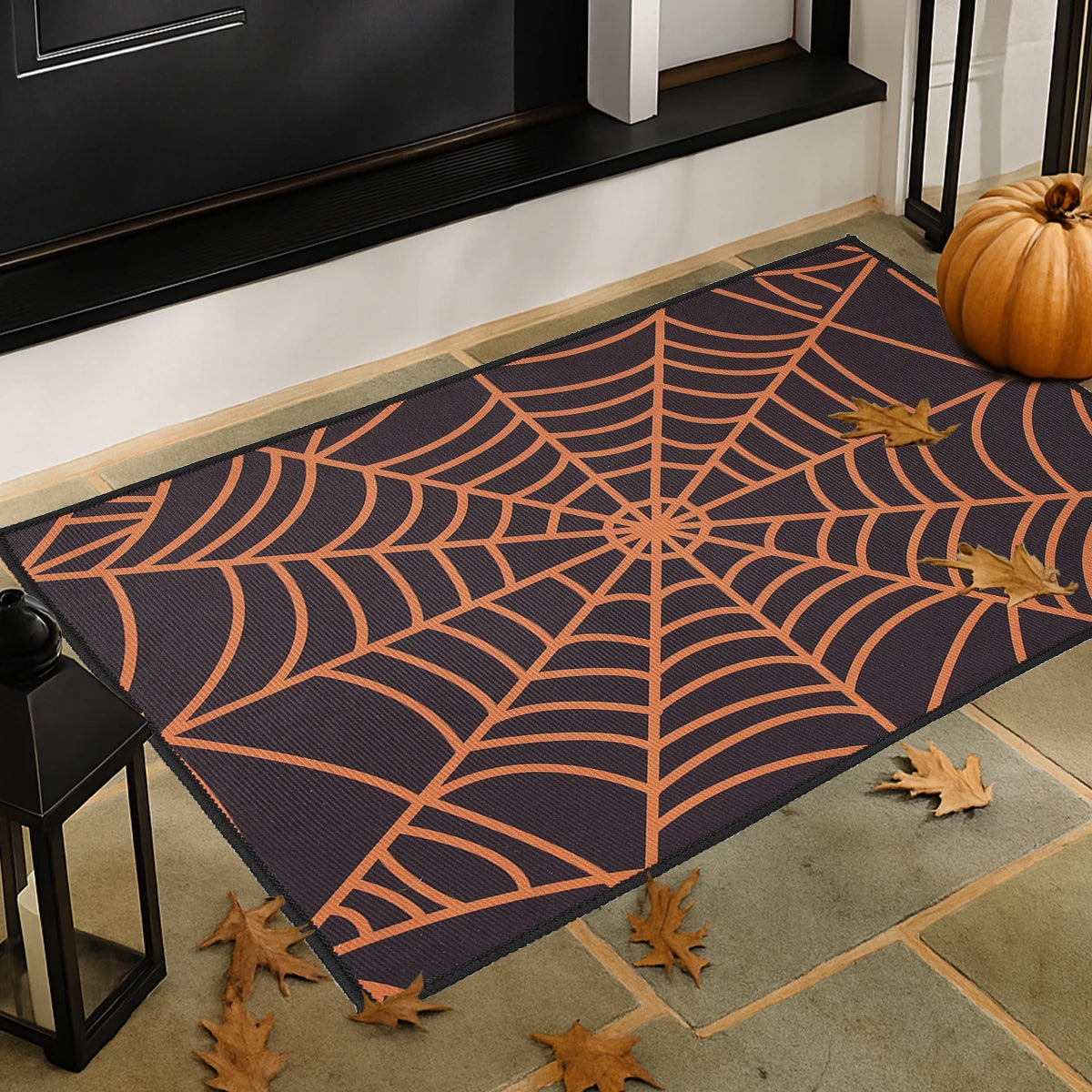 Halloween Crystal Velvet Doormat Halloween Theme Party Decoration Kids Favor Pumpkin Ghost Doormat Trick or Treat Party Supplies