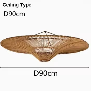 Large Wicker Pendant Lamp Wabi Sabi Style Rattan Chandelier For Living Room Bedroom Restaurant Wood Hand Woven Pendant Lamp