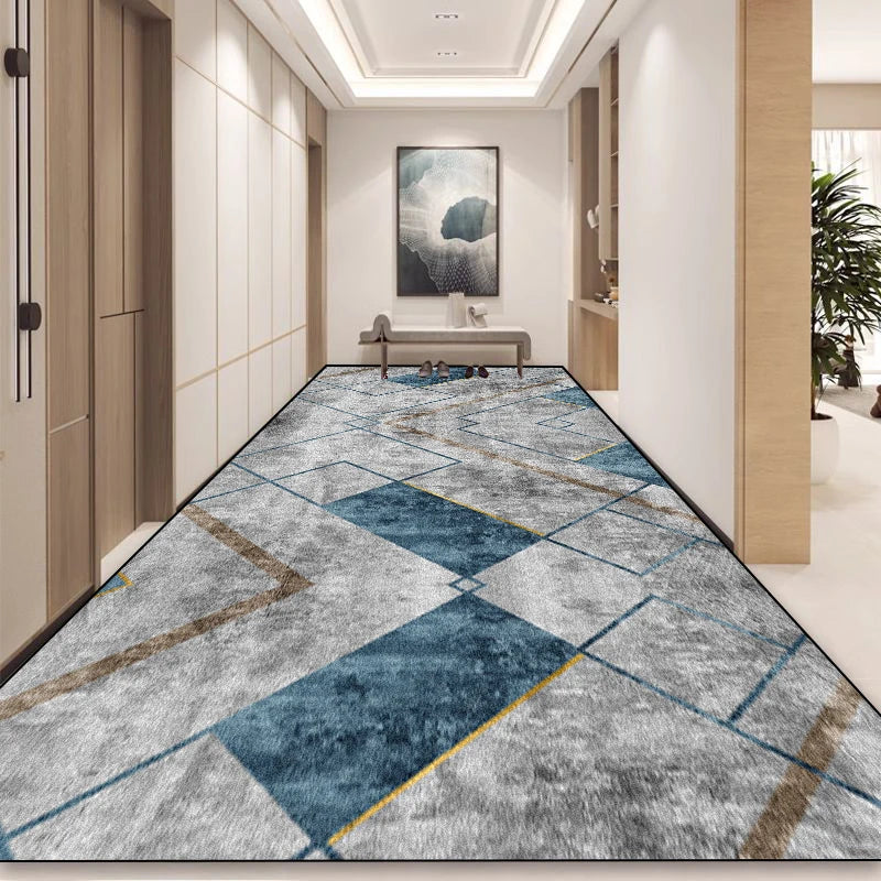 Modern Luxury Long Corridor Carpet Runner Washable Hallway Area Rug Hotel Porch Entry Doormat Non-slip Stairway Floor Mats Ковер