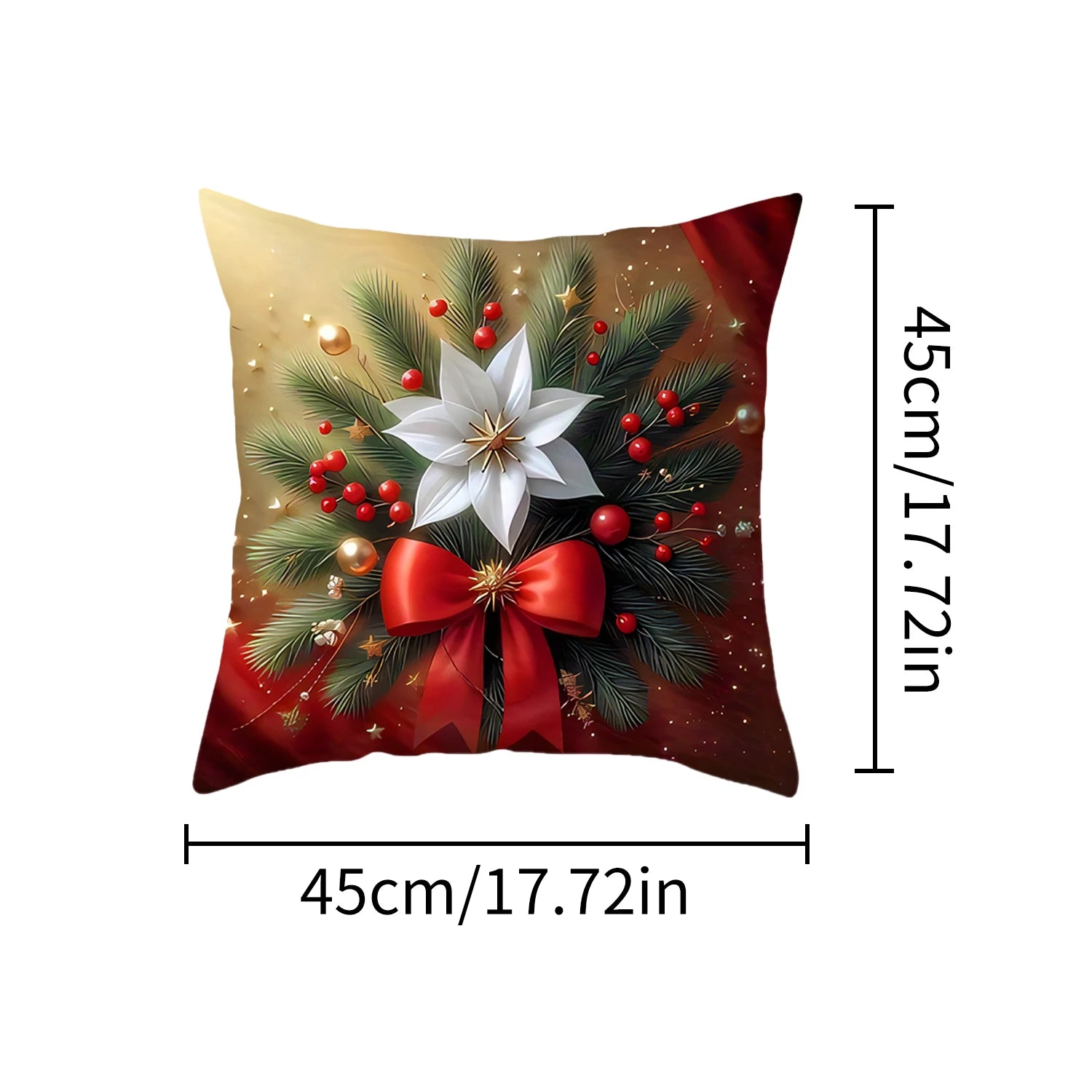 1pcs 2D Christmas Pillow Cover Xmas Party Decoration 2025 Xmas Holiday Santa Claus Pillow Cover Navidad Natal New Year Gift 2026