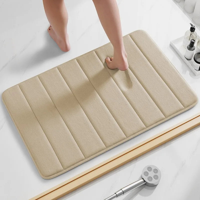 Super Absorbent Bath Mat, Memory Foam Bathroom Rug, Quick Dry Non Slip Door Mat, Plush Toilet Shower Floor Mat, Machine Washable