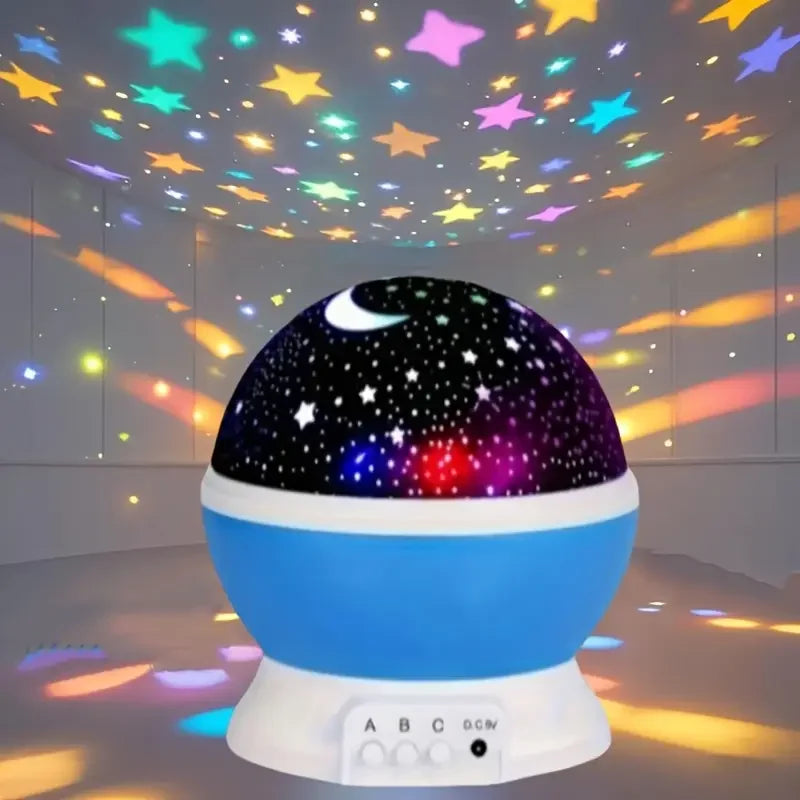 USB powered starry night light projector with moon and stars -360 ° rotatable, 9 color modes