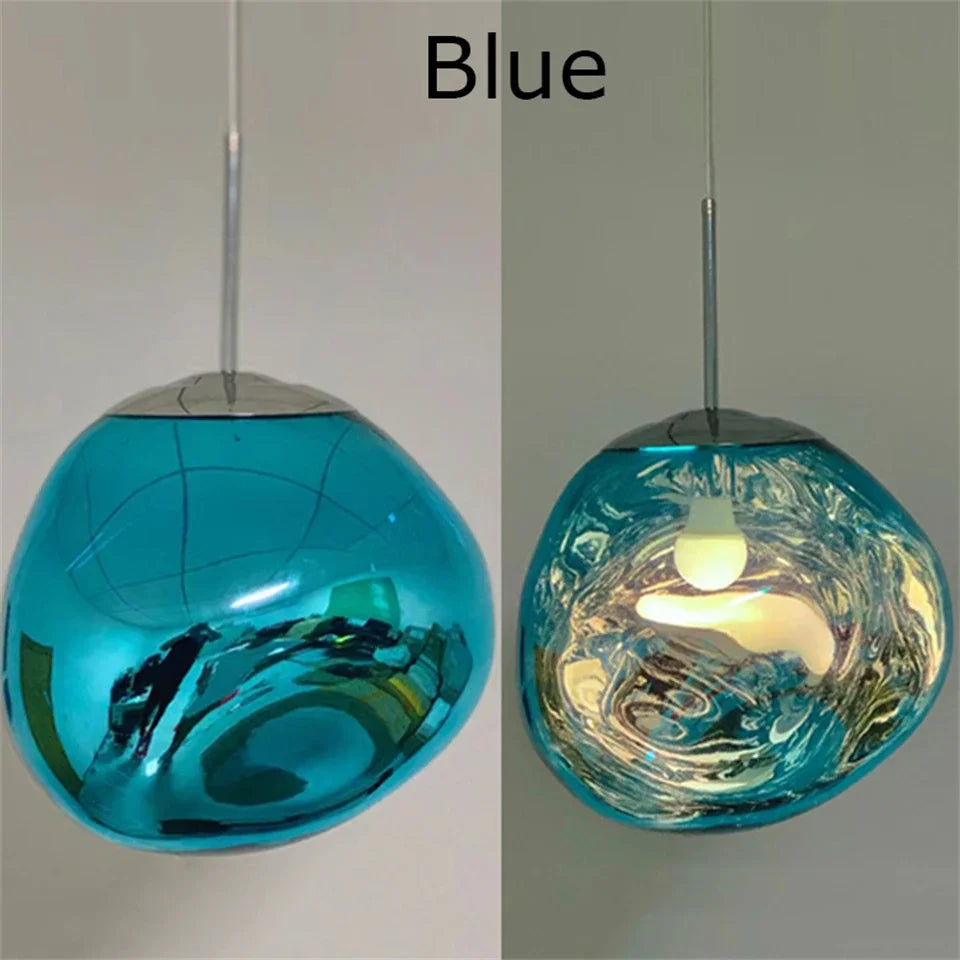 Nordic LED Ceiling Pendant Lamp Glass Lava Effect Decor Home Fixtures for Kitchen Hanging LED Pendant Lights Lighting Decor Home