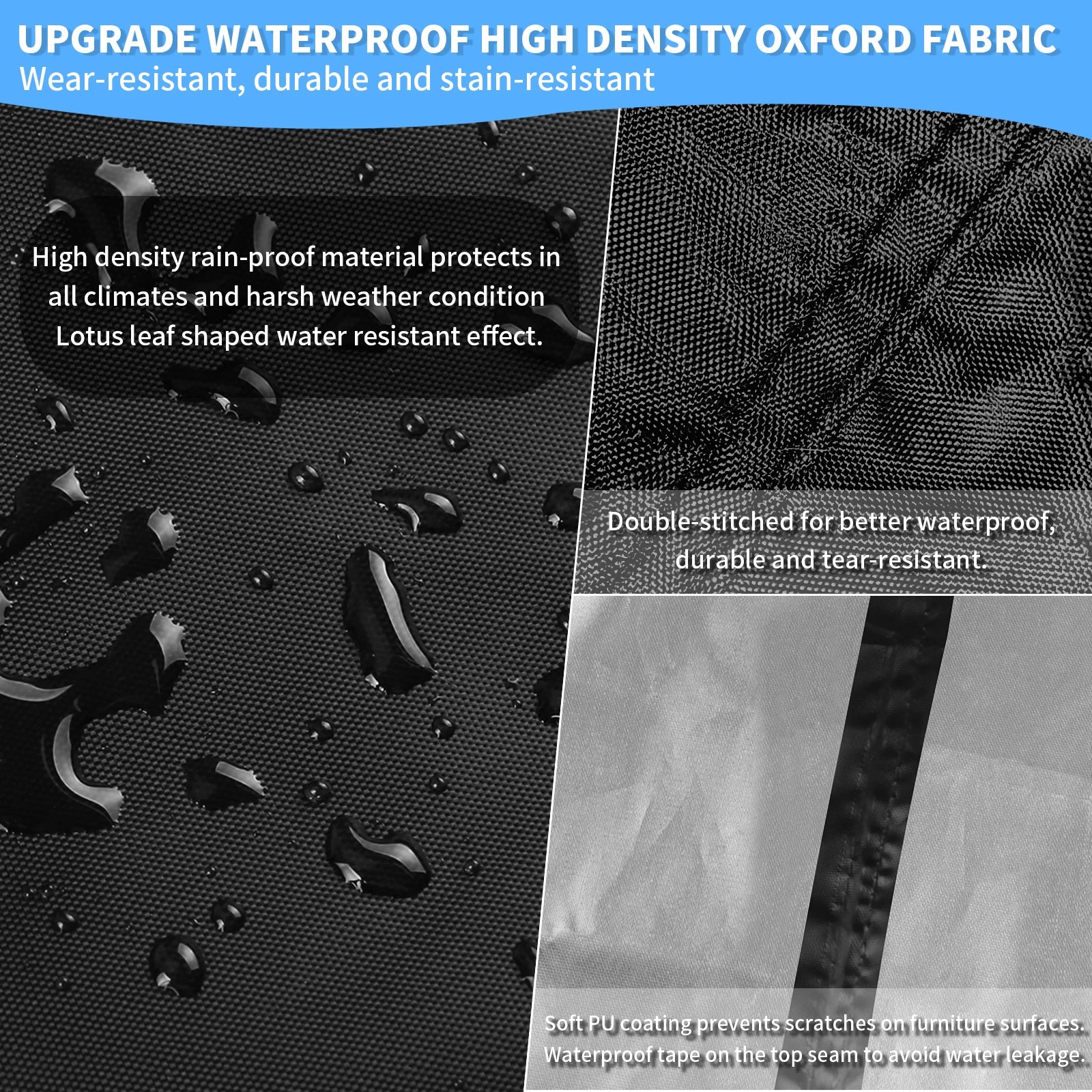 Outdoor Waterproof Sectional Sofa Cover Heavy Duty L-Shape Couch Cover Lawn Sofa Covers Garden Furniture Weather Protection