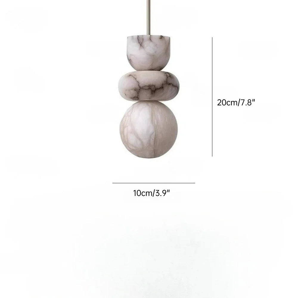 Simple LED Spanish Natural Marble Alabaster Pendant Lamp Living Room Corridor Bedside Chandelier Art Design Indoor Home Decor