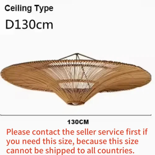 Large Wicker Pendant Lamp Wabi Sabi Style Rattan Chandelier For Living Room Bedroom Restaurant Wood Hand Woven Pendant Lamp