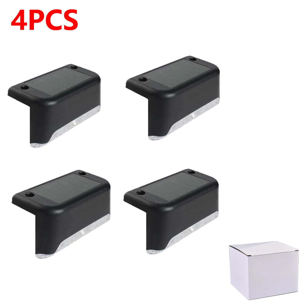 Warm White LED Solar Step Lamp Path Stair Outdoor Garden Lights Waterproof Balcony Light Decoration for Patio Stair Fence Light