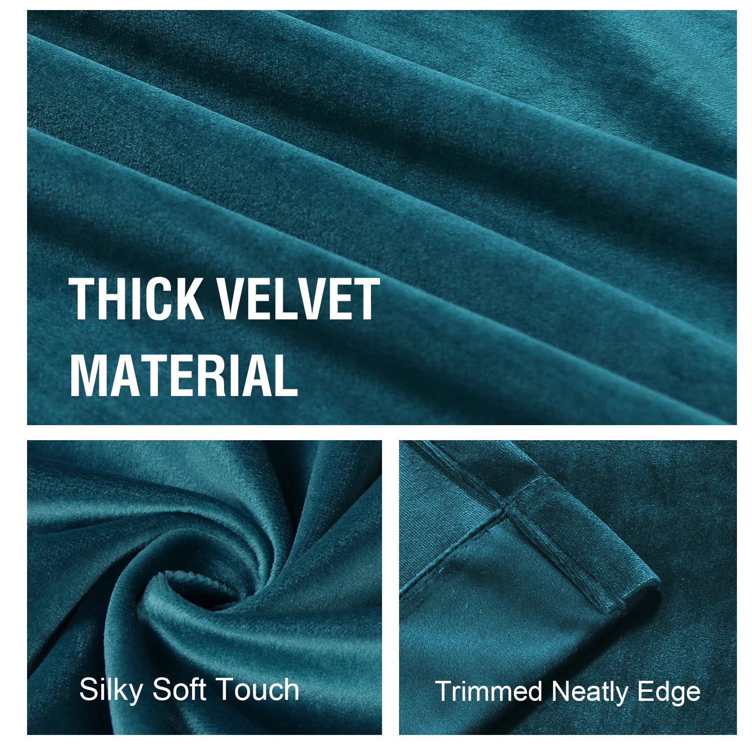 Velvet Blackout Curtains 2 Panels Set Thermal Insulated Long Curtains Drapes Room Darkening Grommet Drapes for Living Room