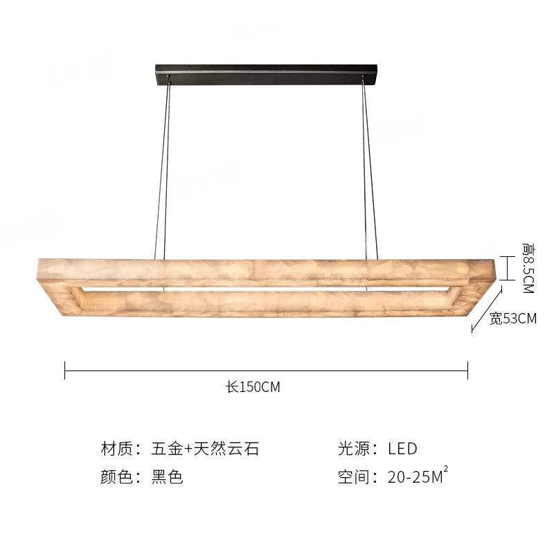 Modern simple long dining room marble chandelier designer new Chinese living room dining table bar table study tea room lamps
