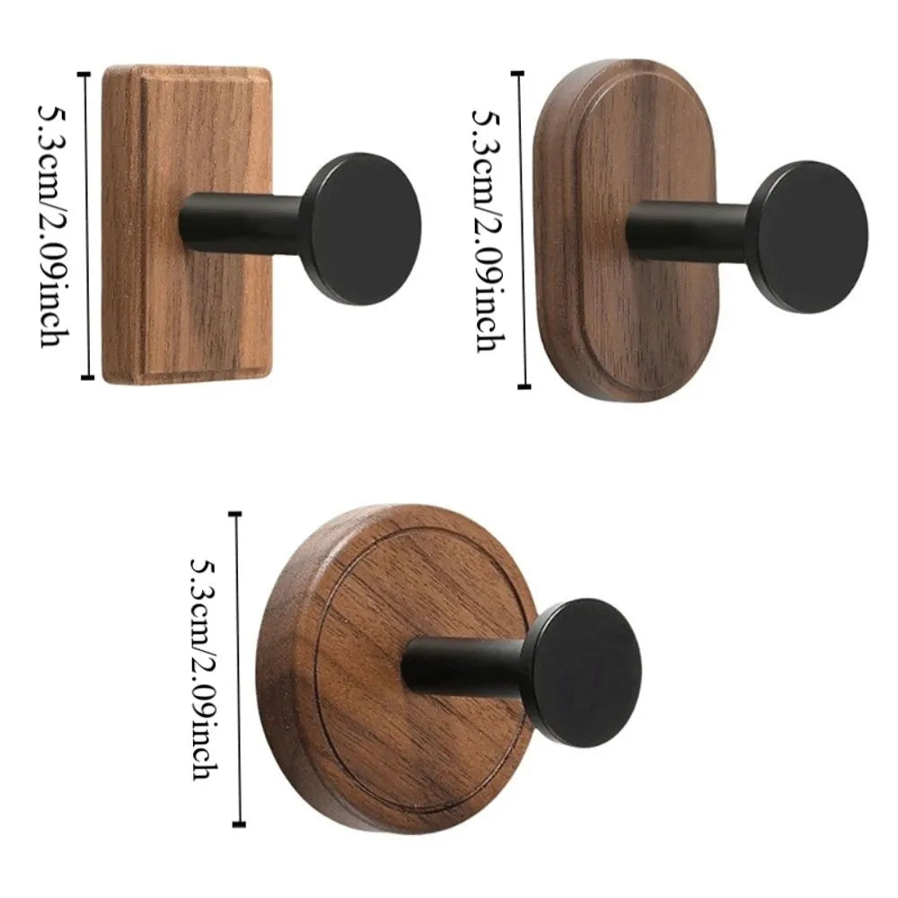 No Drilling Suction Cup Hook Self-Adhesive Solid Wood Wood Hook Heavy Duty Reusable Wall Mount Hook Kitchen Organization
