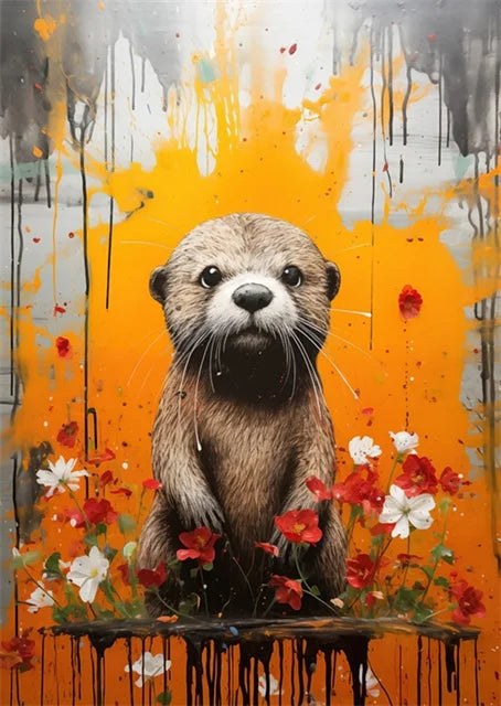 Banksy-Inspired Canvas Print-Graffiti Boy and Girl with Balloon Poster for Pop Street Art Decor in Living Room and Home