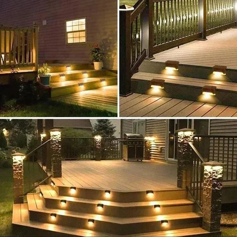 1/4/8/12/pcs Solar LED Lights Outdoor Garden Light Deck Lamp Solar Stairs Light Waterproof Solar Step Lamp Patio Garden Decor