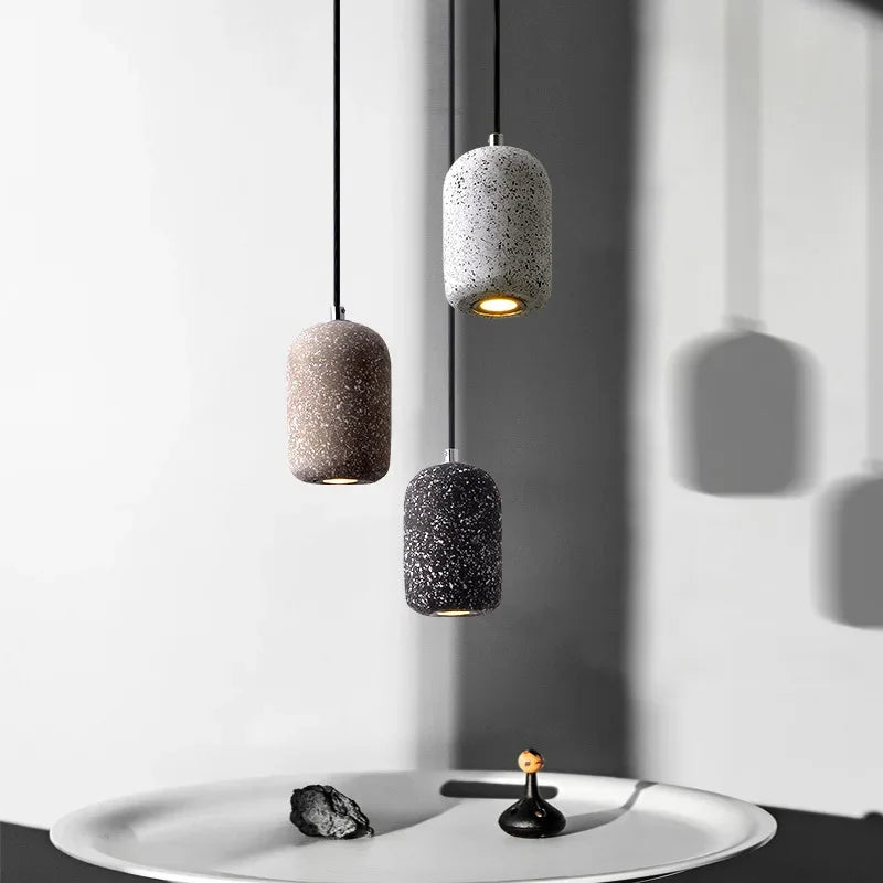 Nordic Industrial Style Cement Pendant Lamp LOFT Restaurant Creative Bar Bedroom Hallway LED Lighting Hanging Light Stone Indoor