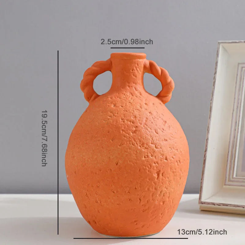 Nordic Minimalist Ceramics Vase Ornaments Creative Living Room TV Cabinet Desktop Dried Flower Vases Home Decoration Accessories