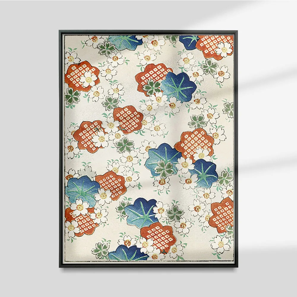 Watanabe Seitei Japanese Woodblock Print Art Antique Poster Floral Pattern Wall Picture Flower Botanical Canvas Painting Decor