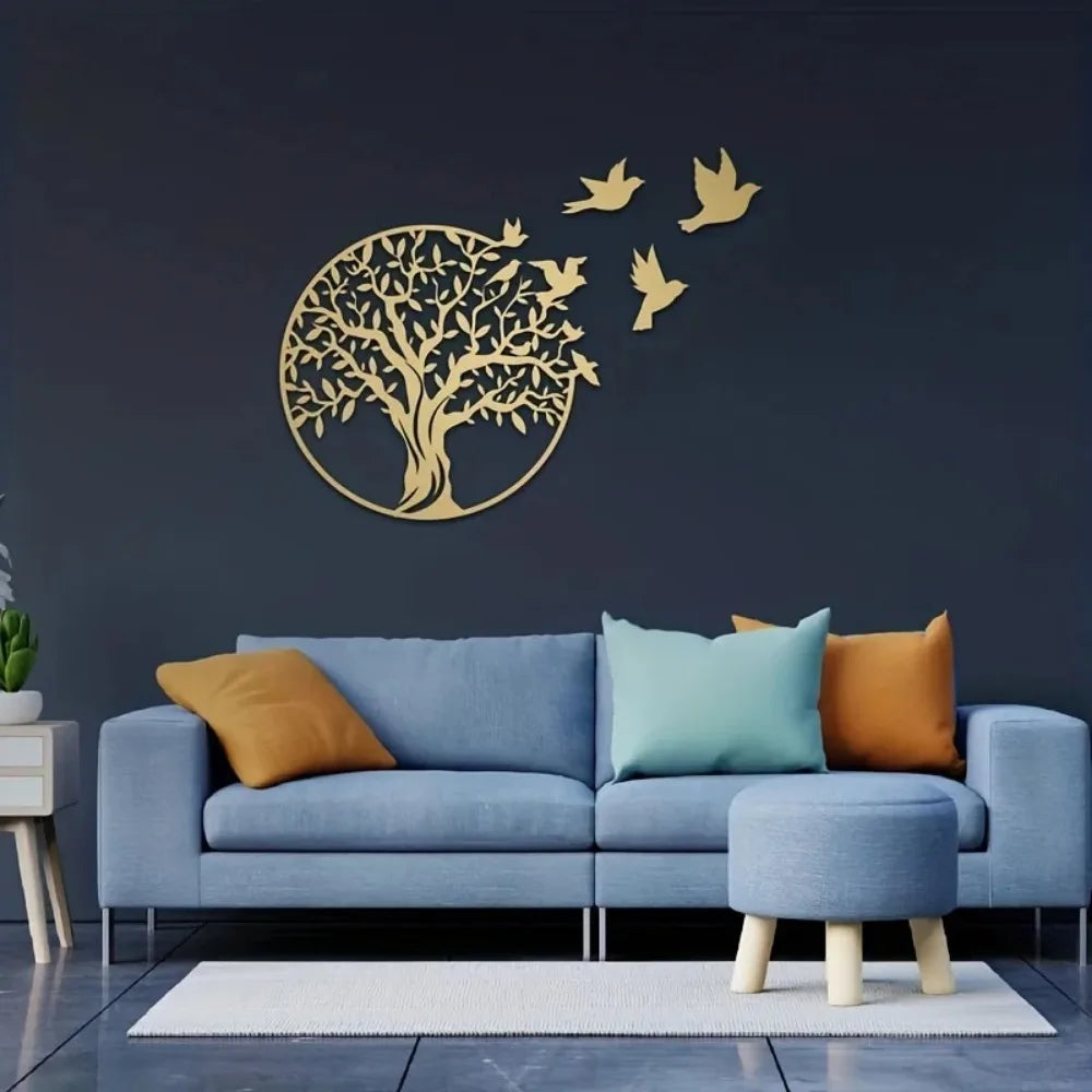Metal Tree of Life Wall Art for Outdoor Courtyard, Elegant Home Decoration and Meaningful Anniversary Gift Piece
