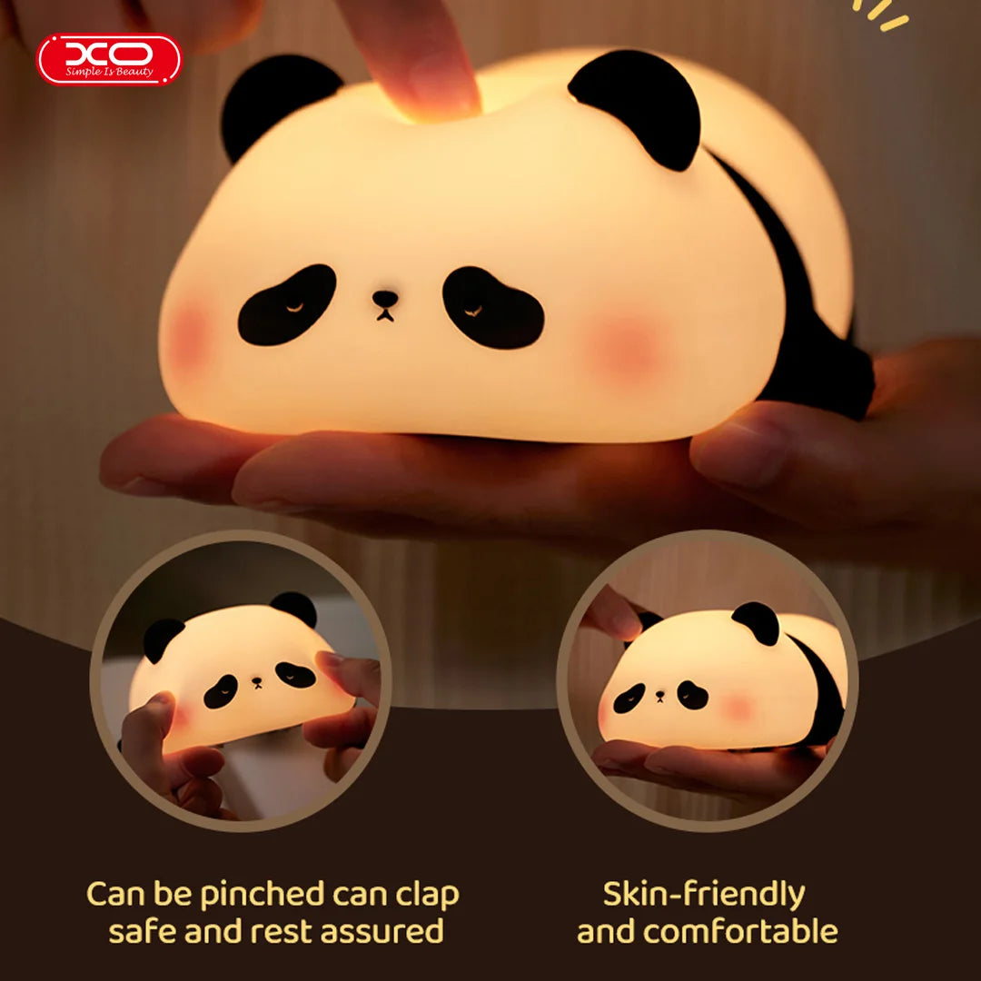 LED Night Lights Mini Panda Silicone Night Light Rechargeable Lamp USB Rechargeable Timing Bedside Decor Kids Baby nightlight Bi