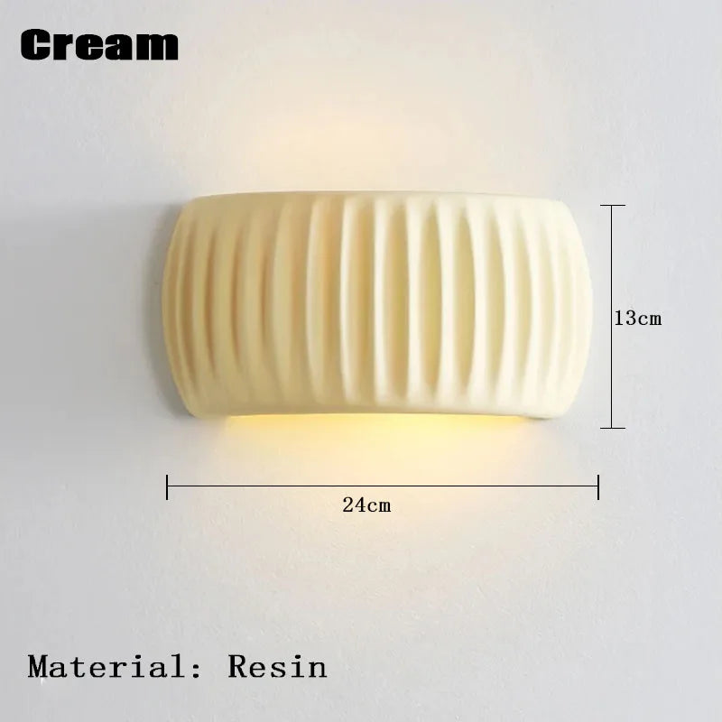 French Beige Resin Wall lamp Pumpkin Shape wall light Bedroom Bedside Lampcorridor Ambient Lamp Decoration Lustres