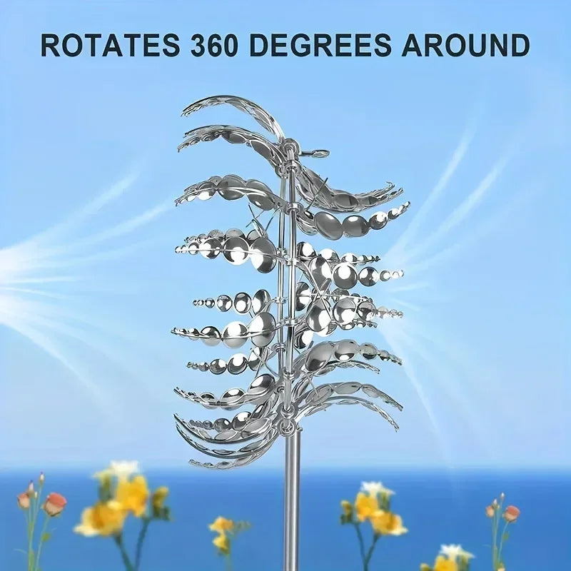 Unique Magical Metal Windmill 3D Wind Kinetic Sculpture Wind Catchers Outdoor Patio Decoration Wind Spinners For Outdoor Garden