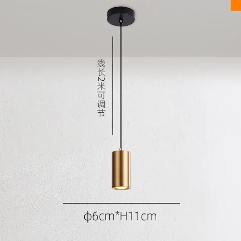 Modern Gold Chandelier Bedside Pendant Lights Dining Room Hanging Lamps Ceiling Suspension COB LED Lighting Fixtures Home Decor