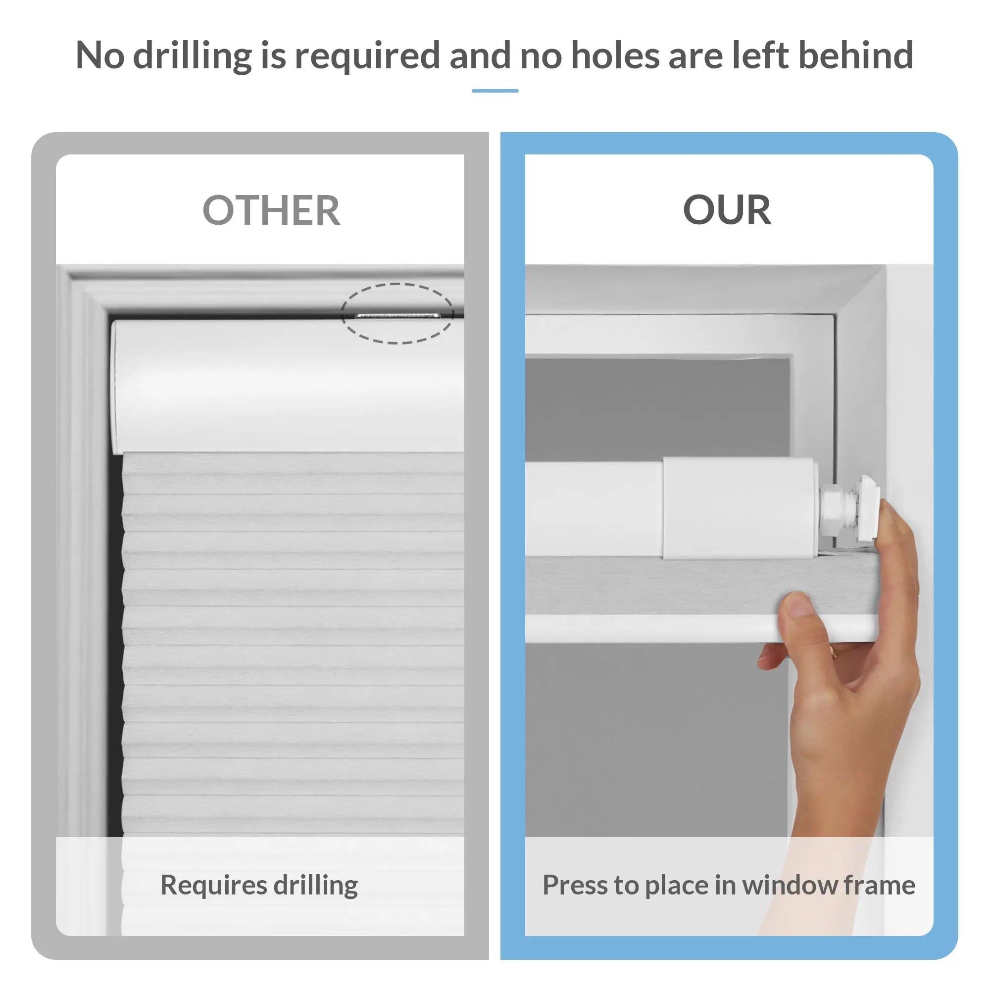 Wholesale High Quality Privacy Blackout Thermal Insulated No Drill Cordless Honeycomb Blinds For Hotel