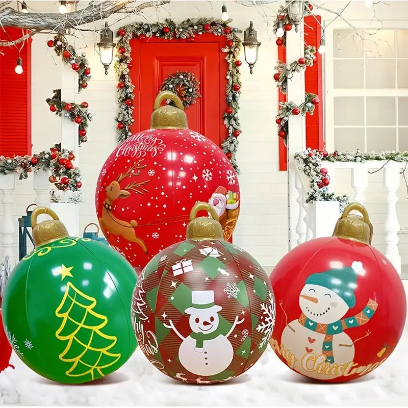 Durable Inflatable Christmas Ball Large Outdoor Holiday Decoration Festive Blow Up Ornament For Christmas Party Yard Event Setup