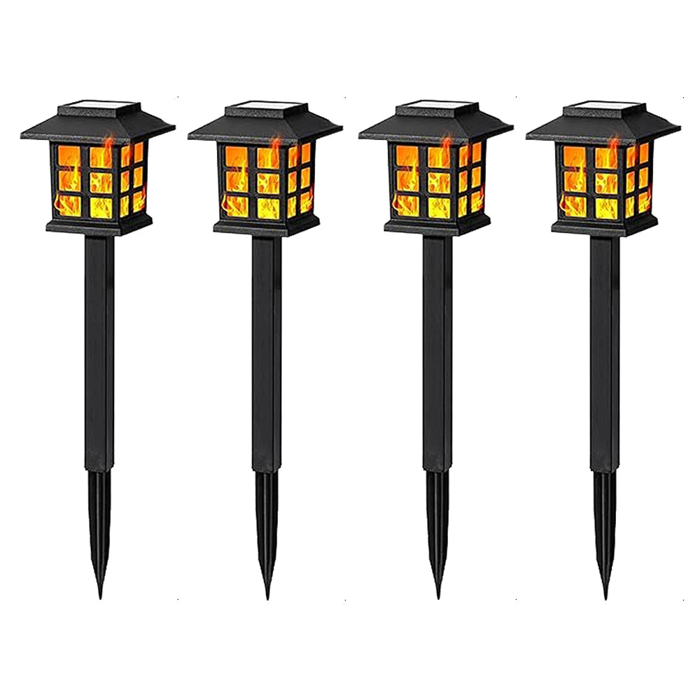 2/4 pcs 10LEDS Solar Flame Torch Light Flickering Light Waterproof Garden Decoration Outdoor Lawn Path Yard Patio Floor Lamp