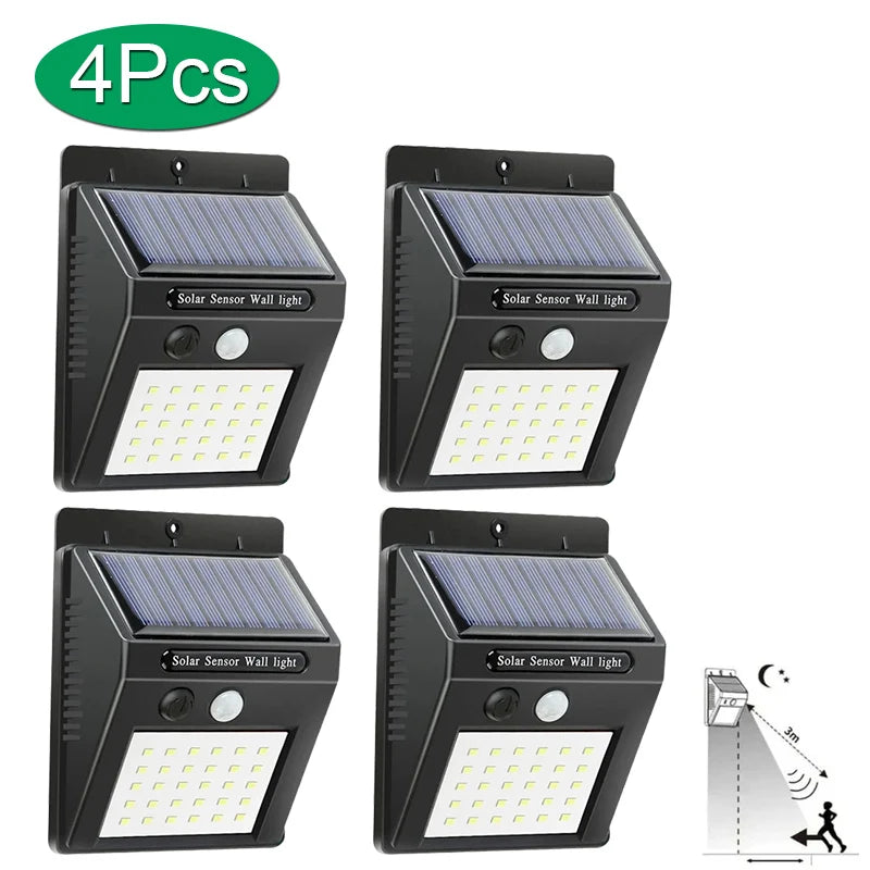 30 LED Solar Light PIR Motion Sensor Wall Light Outdoor Solar Lamp Waterproof Solar Powered Sunlight Street Lamp Garden Decor