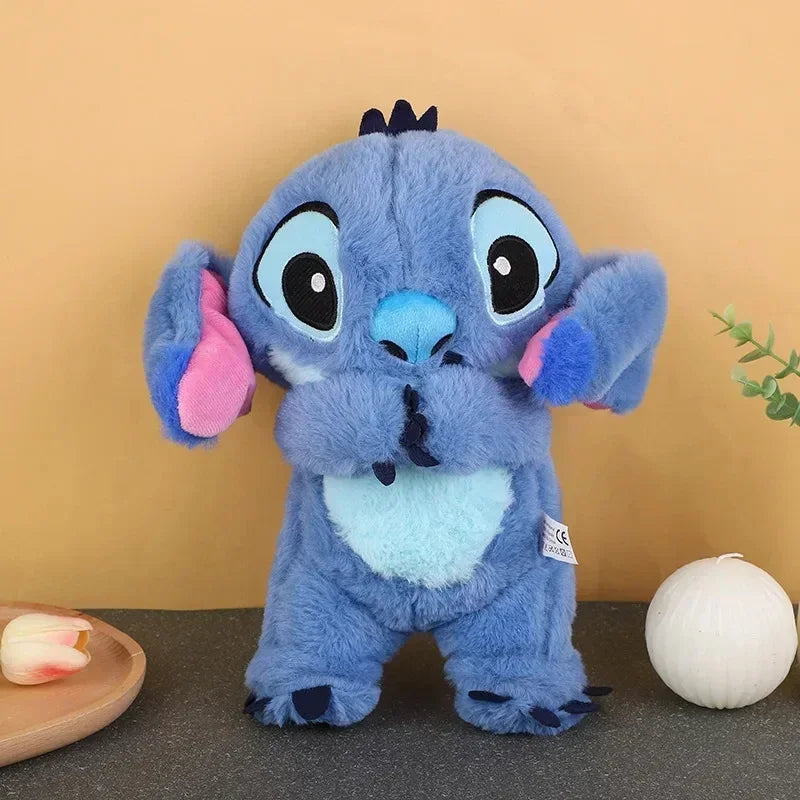 Breathing Light Stitch Plush Doll Child Soothes Toys Pink Angel Anime Cute Baby Music Light Sleep ToyKid Christmas Birthday Gift