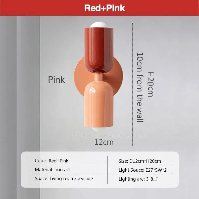 Dropshipping Nordic Wall Lamp LED Macaron Minimalist Sconce Bedroom Bedside Living Room Study Aisle Indoor Home Decoration Light