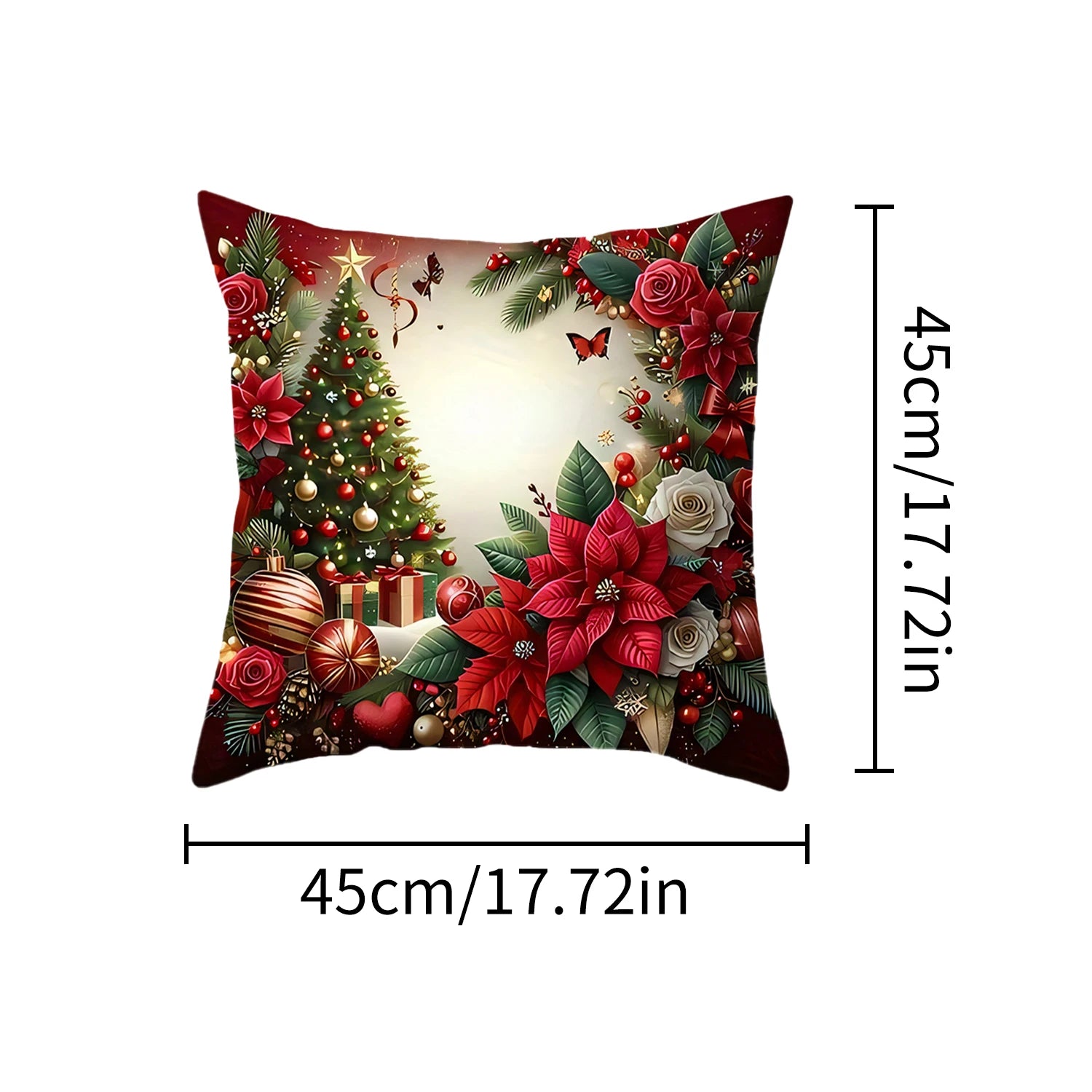 1pcs 2D Christmas Pillow Cover Xmas Party Decoration 2025 Xmas Holiday Santa Claus Pillow Cover Navidad Natal New Year Gift 2026