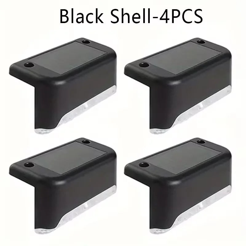 Warm White LED Solar Step Lamp Path Stair Outdoor Garden Lights Waterproof Balcony Light Decoration for Patio Stair Fence Light